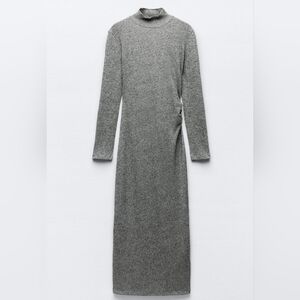 Zara Charcoal Grey Long Sleeve Dress